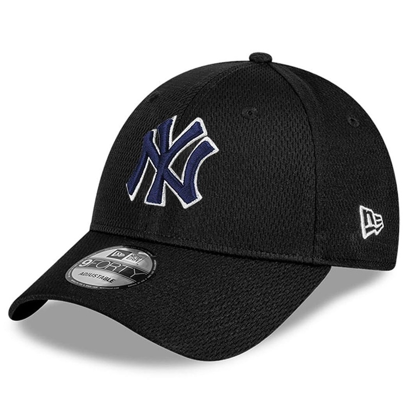 New York Yankees New Era MLB Team Dash Mesh 9FORTY Stretch Snapback Curve Hat – Black