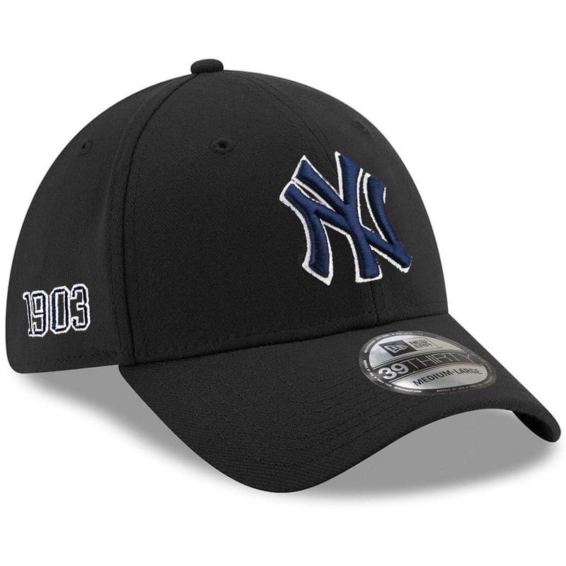 New York Yankees New Era MLB Team Established 39THIRTY Curve Flex Hat – Black