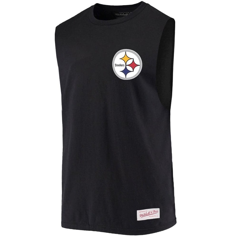 Pittsburgh Steelers Mitchell & Ness NFL Retro Repeat Muscle T-Shirt – Black