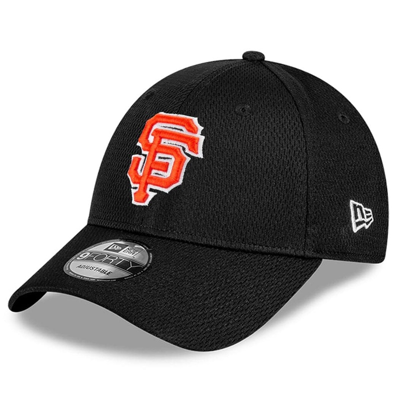San Francisco Giants New Era MLB Team Dash Mesh 9FORTY Stretch Snapback Curve Hat – Black