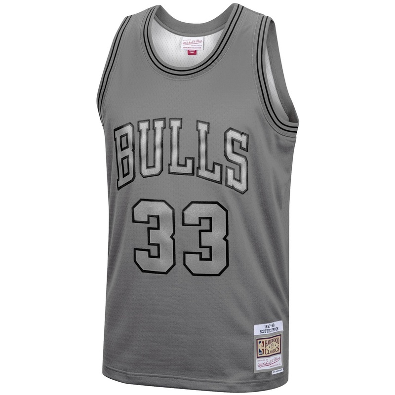 Scottie Pippen Chicago Bulls Mitchell & Ness NBA Metal Works Swingman Jersey – Grey