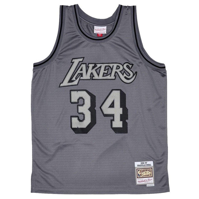 Shaquille O’Neal Los Angeles Lakers Mitchell & Ness NBA Metal Works Swingman Jersey – Grey