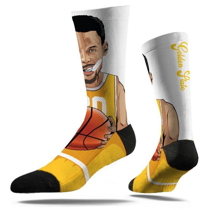Steph Curry Golden State Warriors Strideline NBA Mouthguard Classic Crew Socks – White