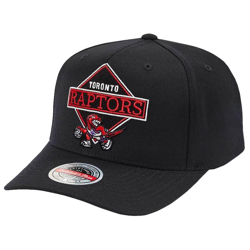 Toronto Raptors Mitchell & Ness NBA Diamond One Curve Snapback Hat – Black