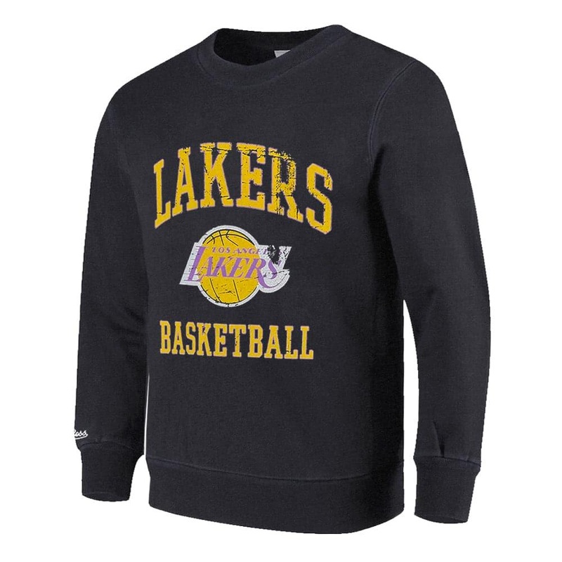 Womens Los Angeles Lakers Mitchell & Ness NBA HWC Locker Room Crew Jumper – Black