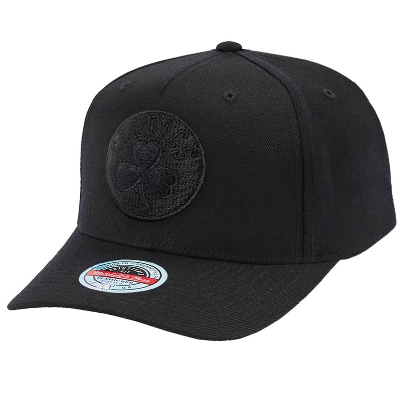 Boston Celtics Mitchell & Ness NBA Black On Black Classic Red Snapback Hat