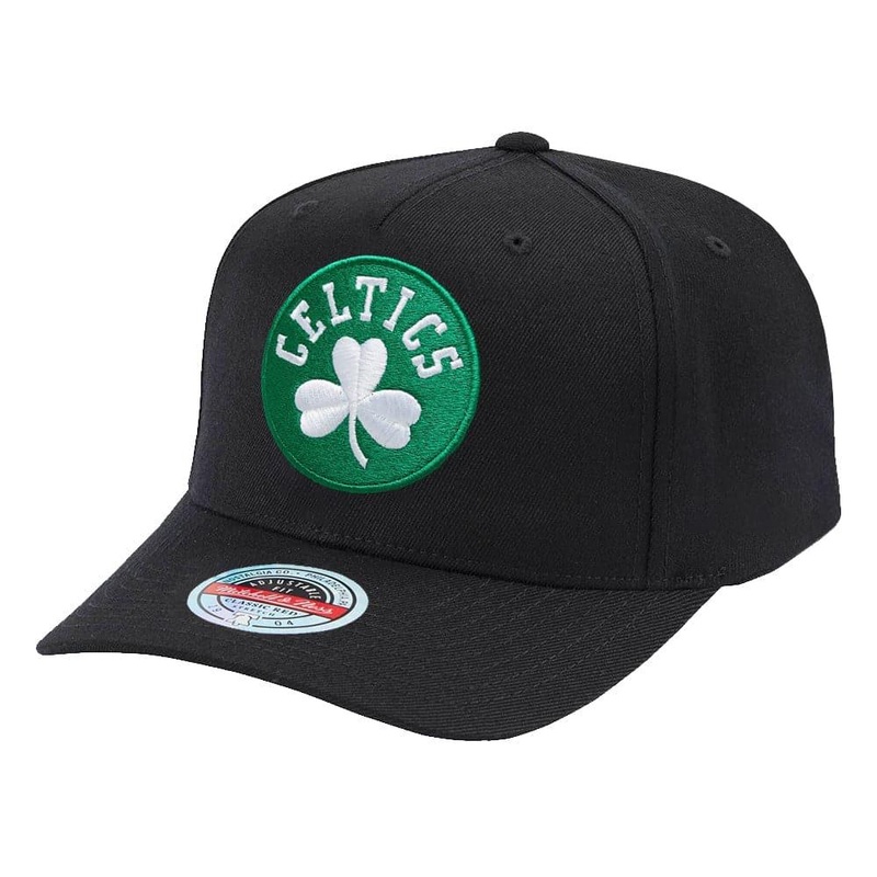 Boston Celtics Mitchell & Ness NBA Team Classic Red Snapback Hat – Black