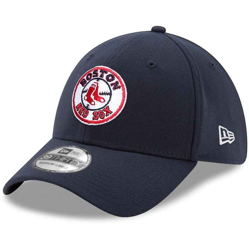 Boston Red Sox New Era MLB Alt Badge 39THIRTY Flex Fit Curve Hat – Navy