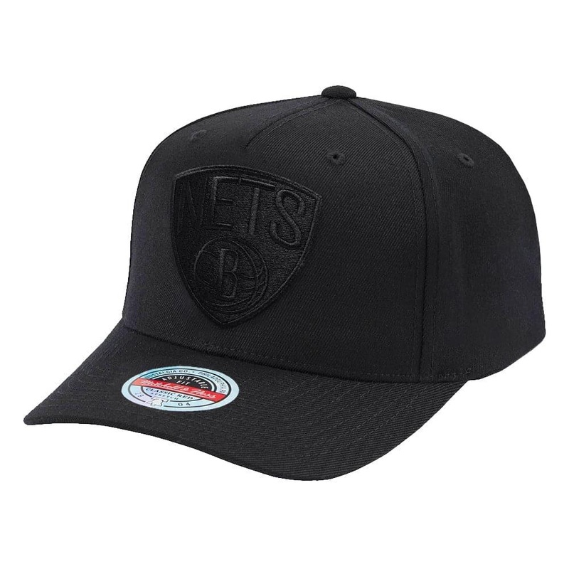 Brooklyn Nets Mitchell & Ness NBA Black On Black Classic Red Snapback Hat