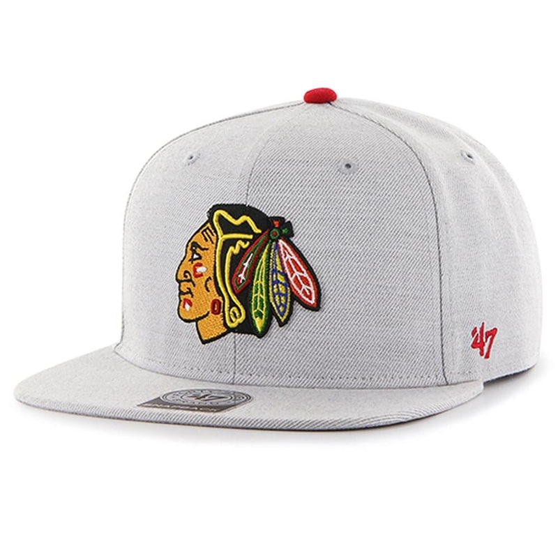 Chicago Blackhawks ’47 NHL Boreland Captain Snapback Hat – Heather Grey