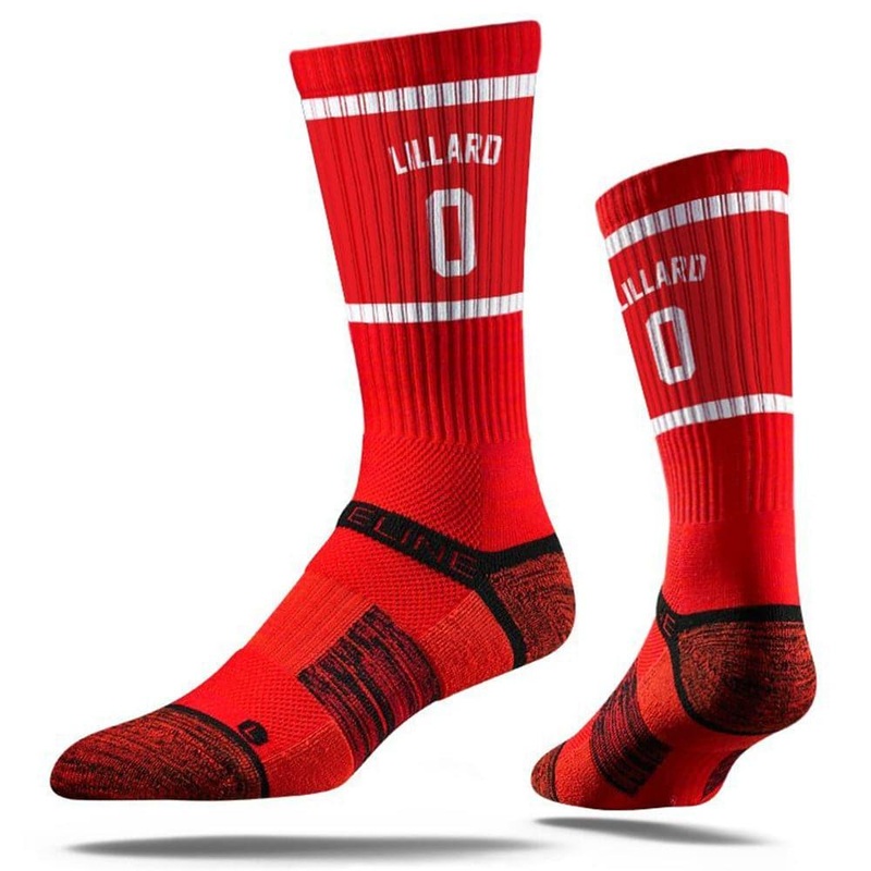 Damian Lillard Portland Trail Blazers Strideline NBA Sherzy Premium Crew Socks – Red