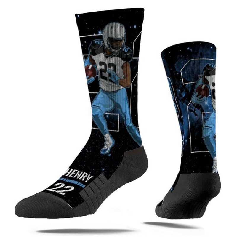 Derrick Henry Tennessee Titans Strideline NFL Galaxy Premium Crew Socks – Black