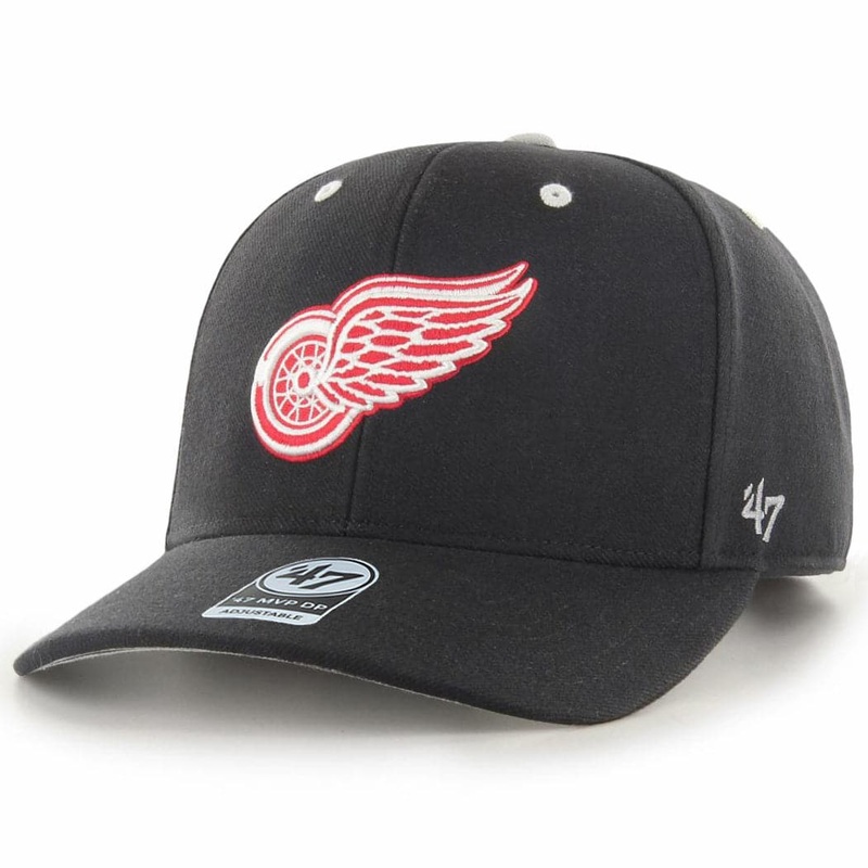 Detroit Red Wings ’47 NHL Grey Pop MVP DP Pre-Curved Snapback Hat – Black