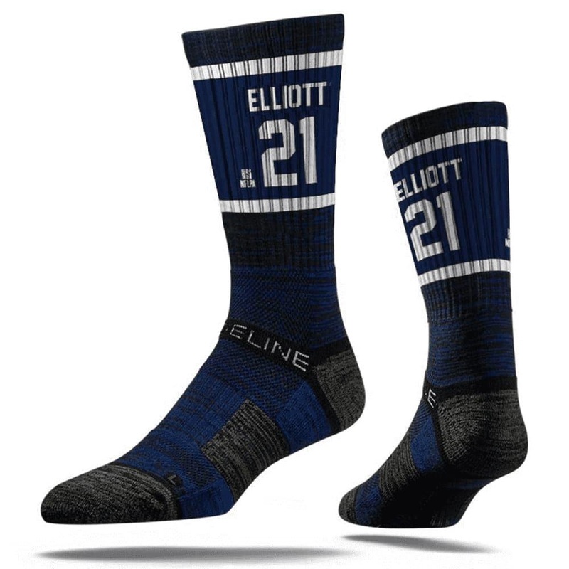 Ezekiel Elliott Dallas Cowboys Strideline NFL Sherzy Premium Crew Socks – Navy
