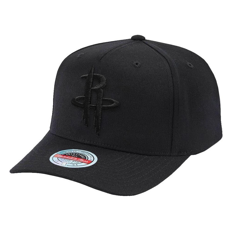 Houston Rockets Mitchell & Ness NBA Black On Black Classic Red Snapback Hat