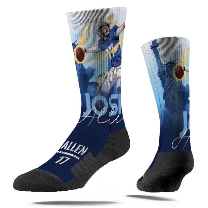 Josh Allen Buffalo Bills Strideline NFL Action Premium Crew Socks- Navy