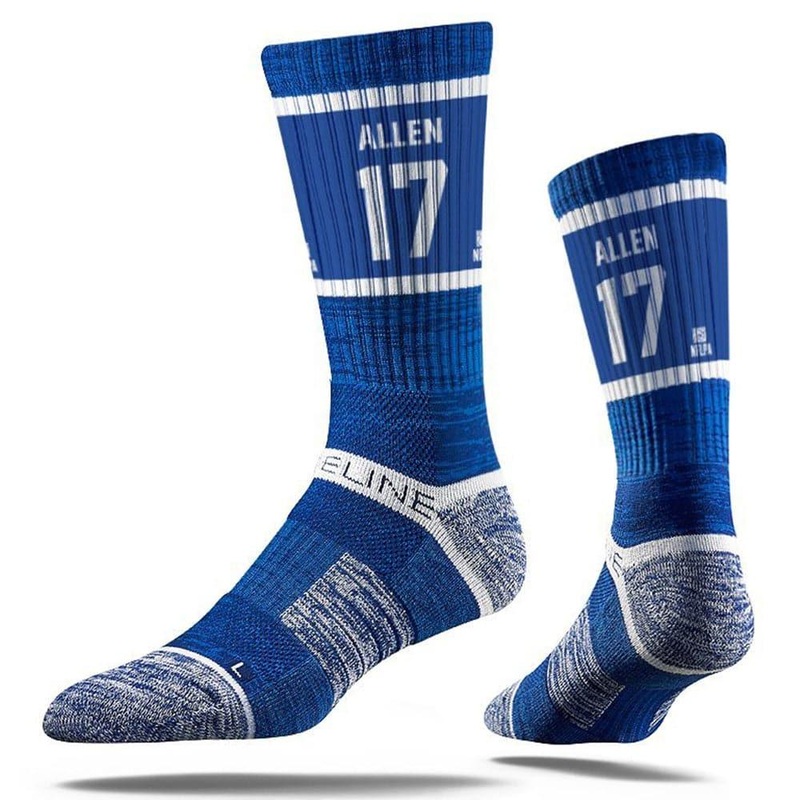 Josh Allen Buffalo Bills Strideline NFL Sherzy Premium Crew Socks- Blue