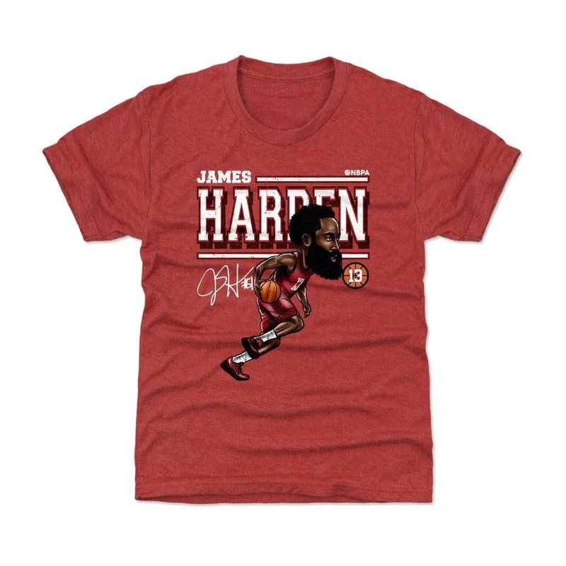 Kids/Youths James Harden Houston Rockets 500 Level NBA Cartoon T-Shirt – Red