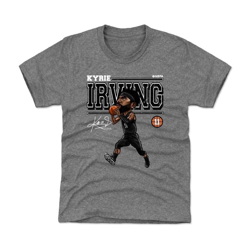 Kids/Youths Kyrie Irving Brooklyn Nets 500 Level NBA Cartoon T-Shirt – Grey