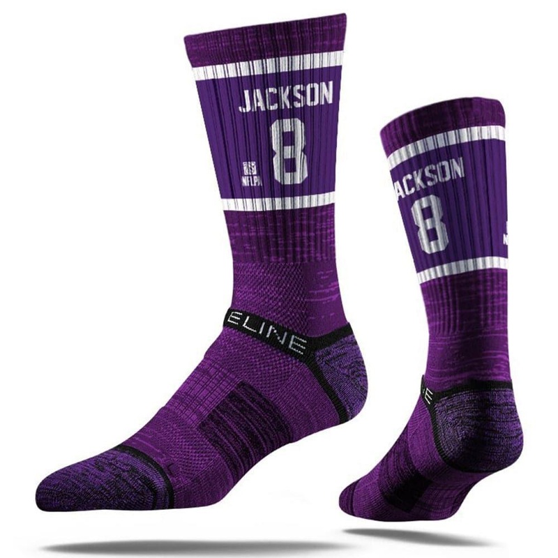 Lamar Jackson Baltimore Ravens Strideline NFL Sherzy Premium Crew Socks – Purple