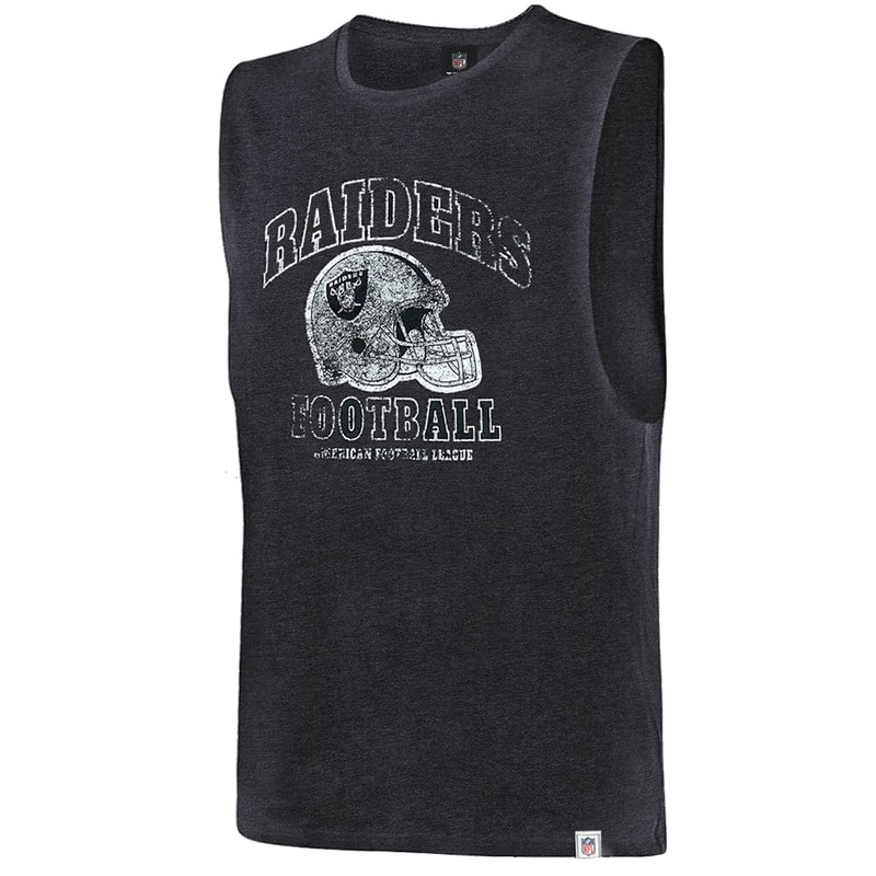 Las Vegas Raiders Majestic NFL Vintage Helmet Muscle T-Shirt – Black