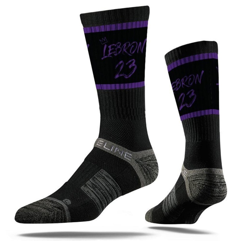 LeBron James Los Angeles Lakers Strideline NBA King Premium Crew Socks – Black