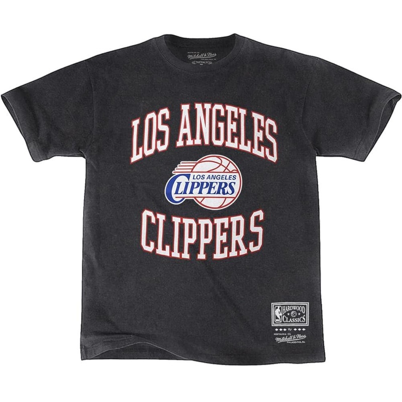 Los Angeles Clippers Mitchell & Ness NBA HWC Vintage Crest Logo T-Shirt – Faded Black