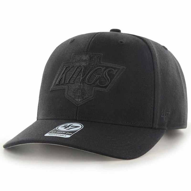 Los Angeles Kings ’47 NHL Black On Black MVP DP Pre-Curved Snapback Hat – Black