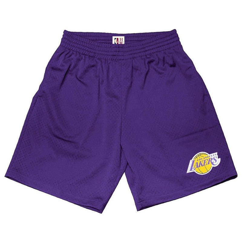 Los Angeles Lakers Mitchell & Ness NBA HWC Premium Mesh Court Shorts – Purple