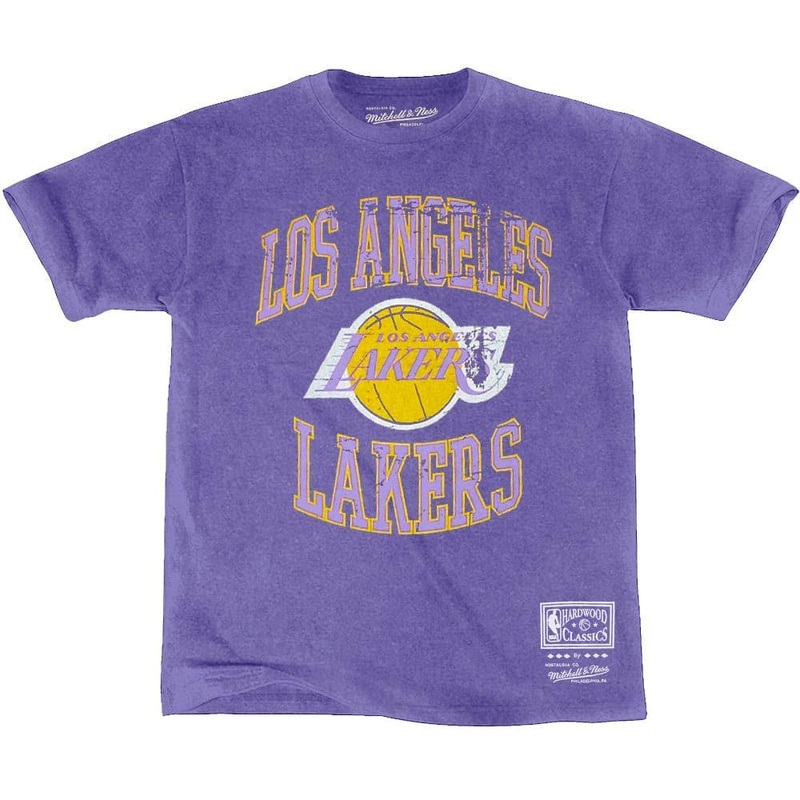 Los Angeles Lakers Mitchell & Ness NBA Vintage Crest Logo T-Shirt – Faded Purple
