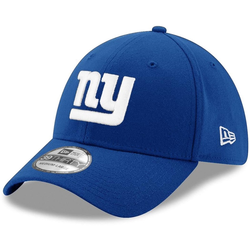 New York Giants New Era NFL Team 39THIRTY Flex Fit Curve Hat – Blue