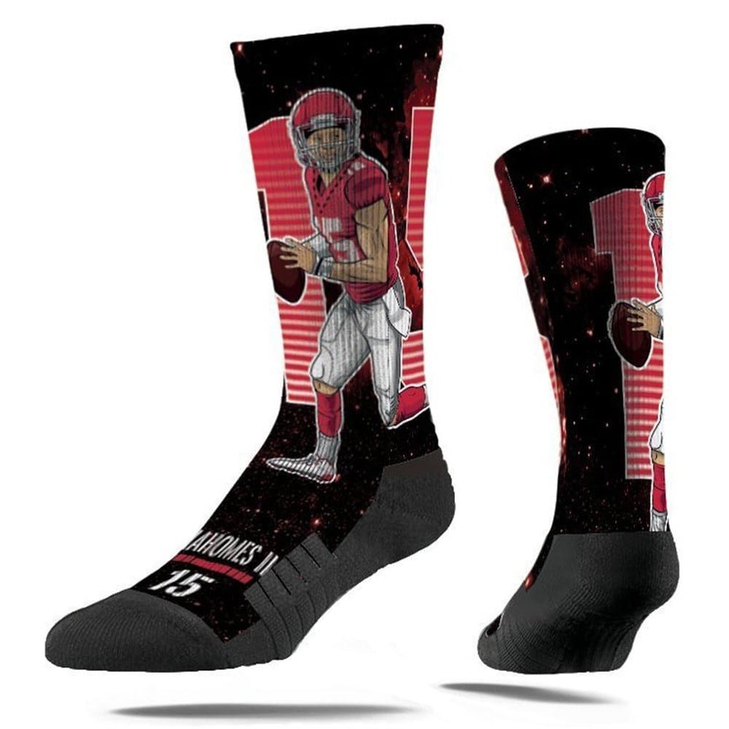Patrick Mahomes Kansas City Chiefs Strideline NFL Galaxy Premium Crew Socks – Black