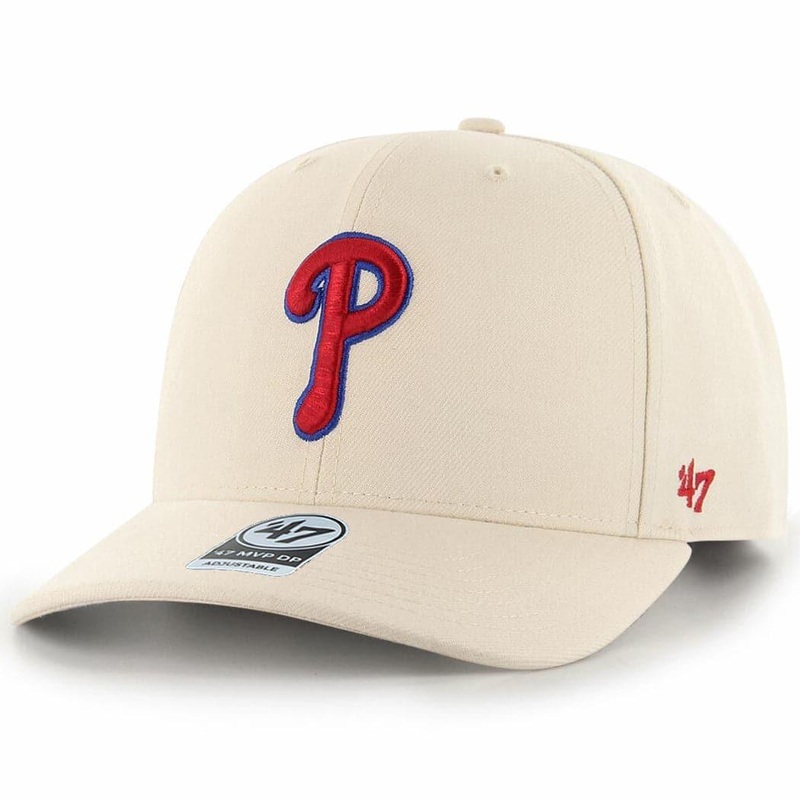 Philadelphia Phillies ’47 MLB Team MVP DP Pre-Curved Snapback Hat – Cream