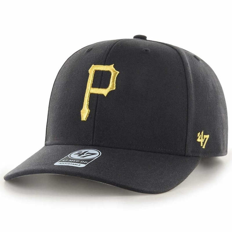 Pittsburgh Pirates ’47 MLB Metallic Cold Zone MVP DP Pre-Curved Snapback Hat – Black