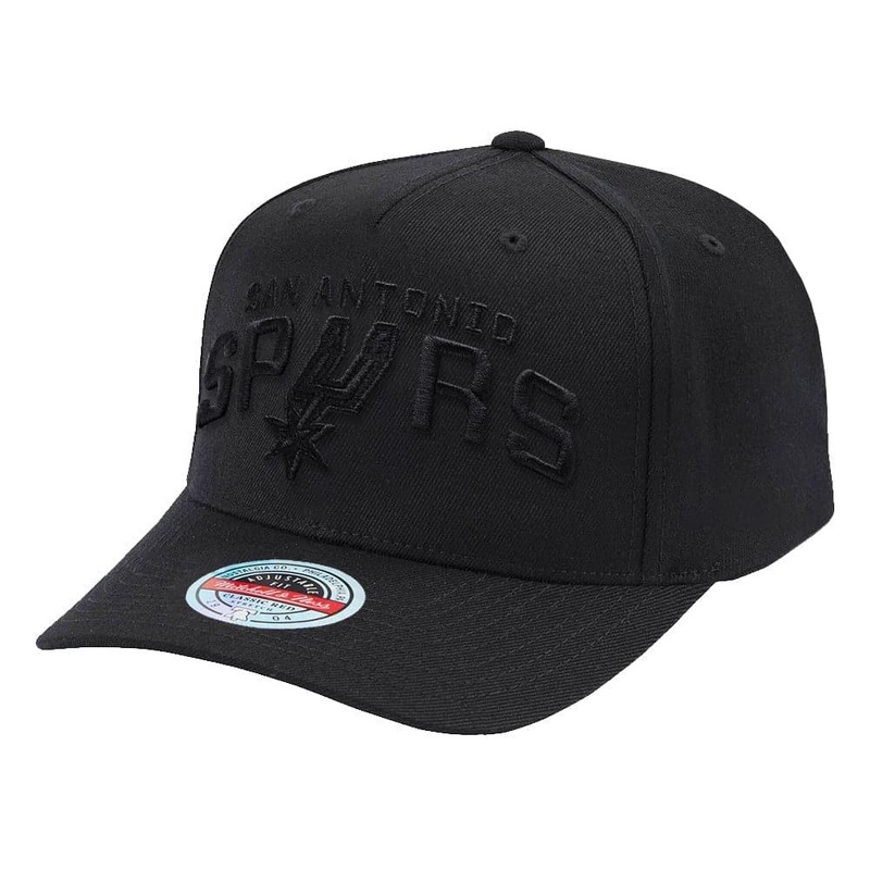 San Antonio Spurs Mitchell & Ness NBA Black On Black Classic Red Snapback Hat