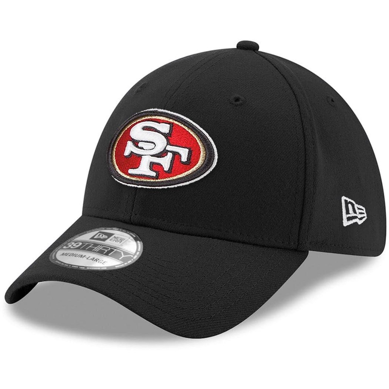 San Francisco 49ers New Era NFL Team 39THIRTY Flex Fit Curve Hat – Black