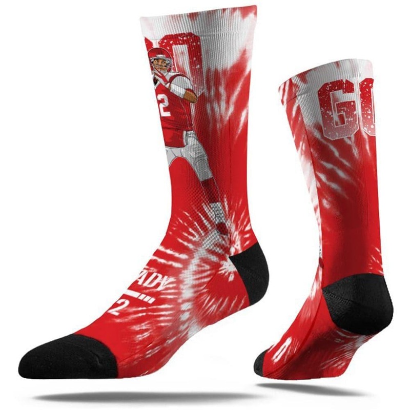 Tom Brady Tampa Bay Buccaneers Strideline NFL Tie Dye Classic Crew Socks – Red