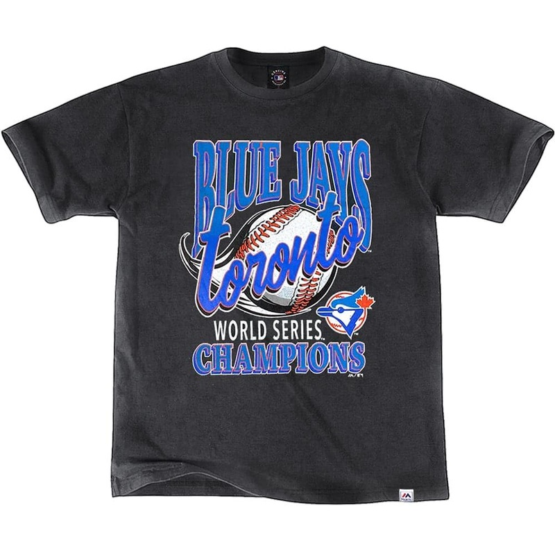 Toronto Blue Jays Majestic MLB Vintage Wash Champions T-Shirt – Black