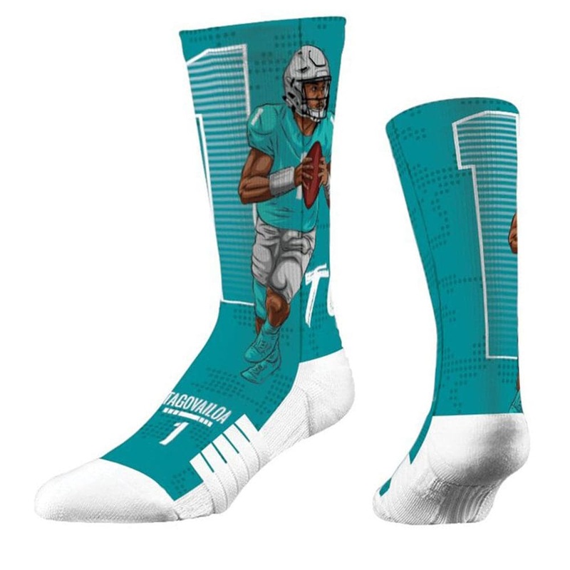 Tua Tagovailoa Miami Dolphins Strideline NFL Action Premium Crew Socks – Teal