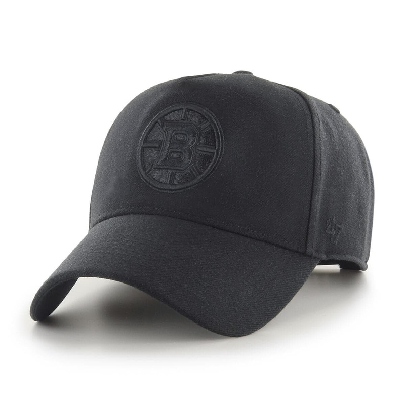 Boston Bruins ’47 NHL Black On Black MVP DT Pinch Curve Snapback Hat