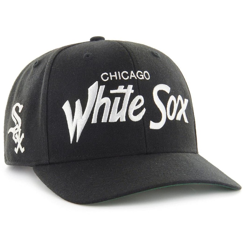 Chicago White Sox 47 MLB Replica Script MVP DP Pre-Curved Snapback Hat – Black