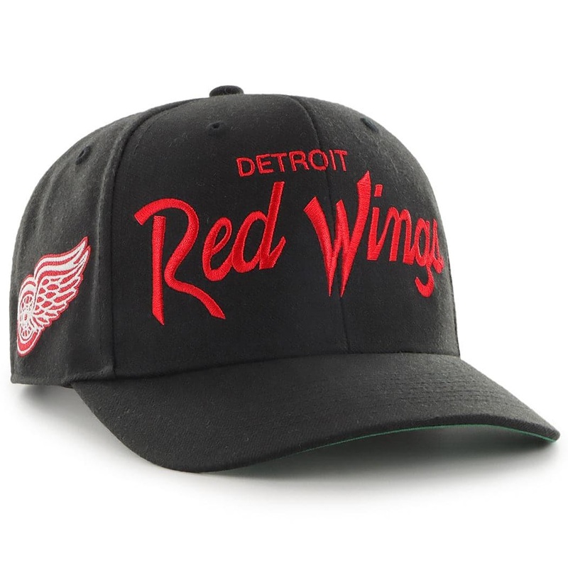 Detroit Red Wings 47 NHL Replica Script MVP DP Pre-Curved Snapback Hat – Black