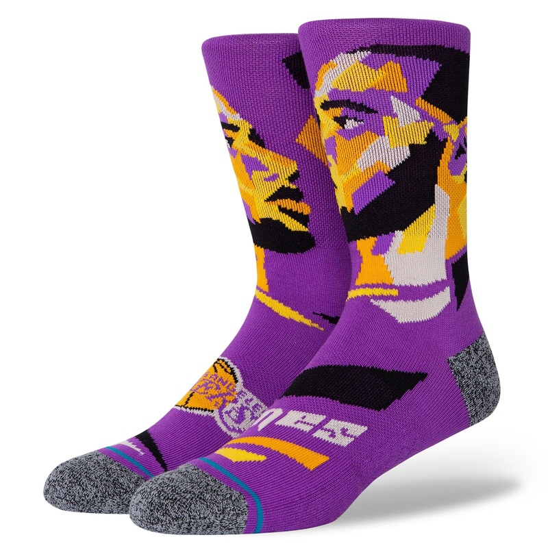 LeBron James Los Angeles Lakers Stance NBA Profiler Player Crew Socks