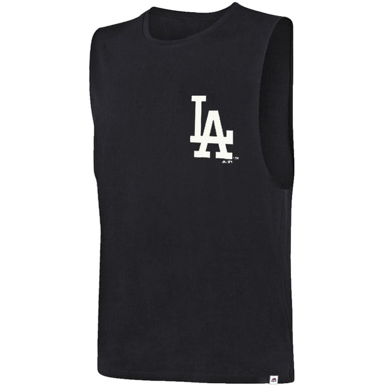 Los Angeles Dodgers Majestic MLB Yisser Sleeveless Muscle T-Shirt – Black