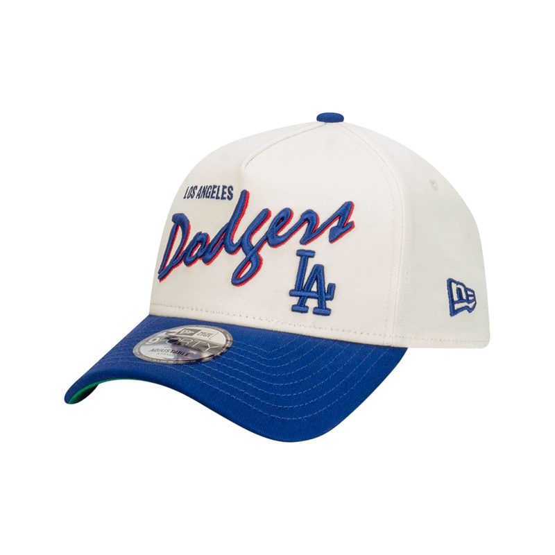 Los Angeles Dodgers New Era MLB Script 9FORTY A-Frame Snapback Hat – Stone
