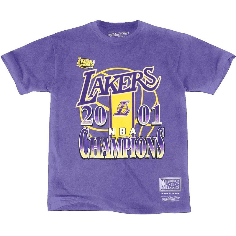 Los Angeles Lakers Mitchell & Ness NBA Vintage 2001 Champs T-Shirt – Faded Purple