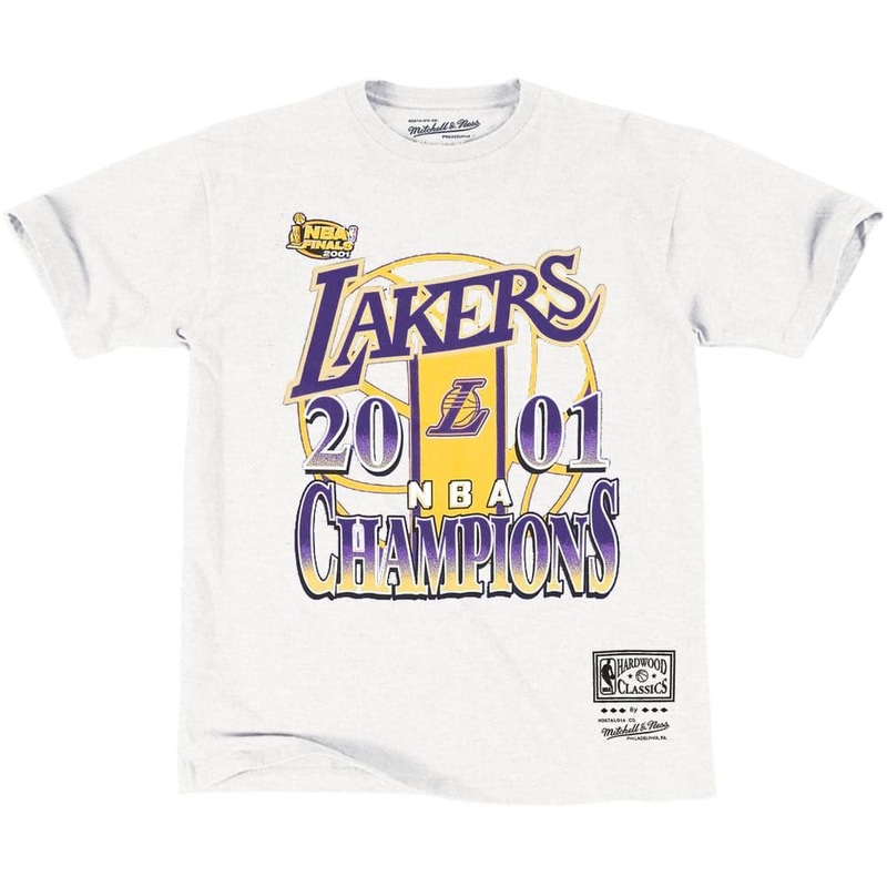 Los Angeles Lakers Mitchell & Ness NBA Vintage 2001 Champs T-Shirt – Vintage White