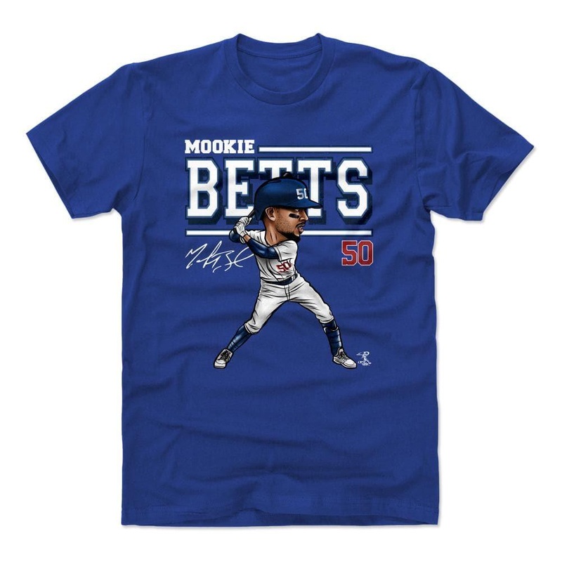 Mookie Betts Los Angeles Dodgers 500 Level MLB Cartoon T-Shirt – Blue
