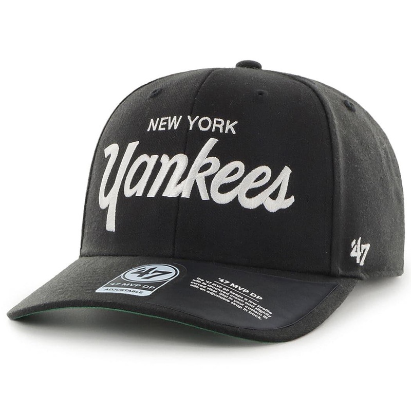 New York Yankees 47 MLB Replica Script MVP DP Pre-Curved Snapback Hat – Black