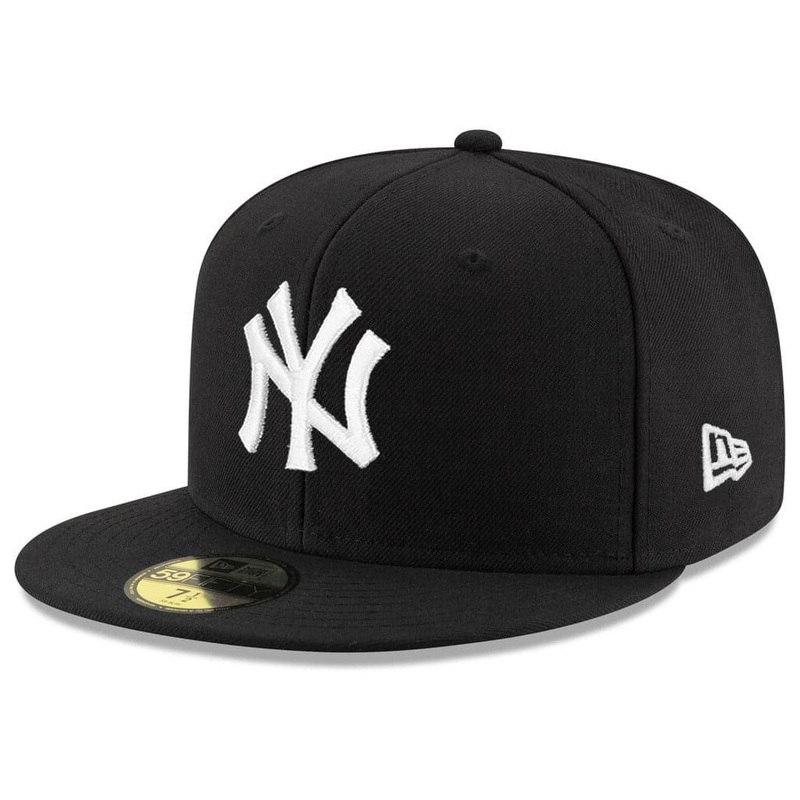 New York Yankees New Era MLB Black & White 59FIFTY Fitted Hat – Black